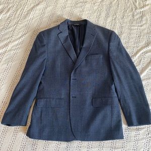 Jos. A. Bank black and navy check wool sport coat size 42 S.